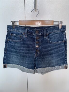 💜OFFERS💜 - GAP Dark Blue Button-Front Cuffed Denim Shorts